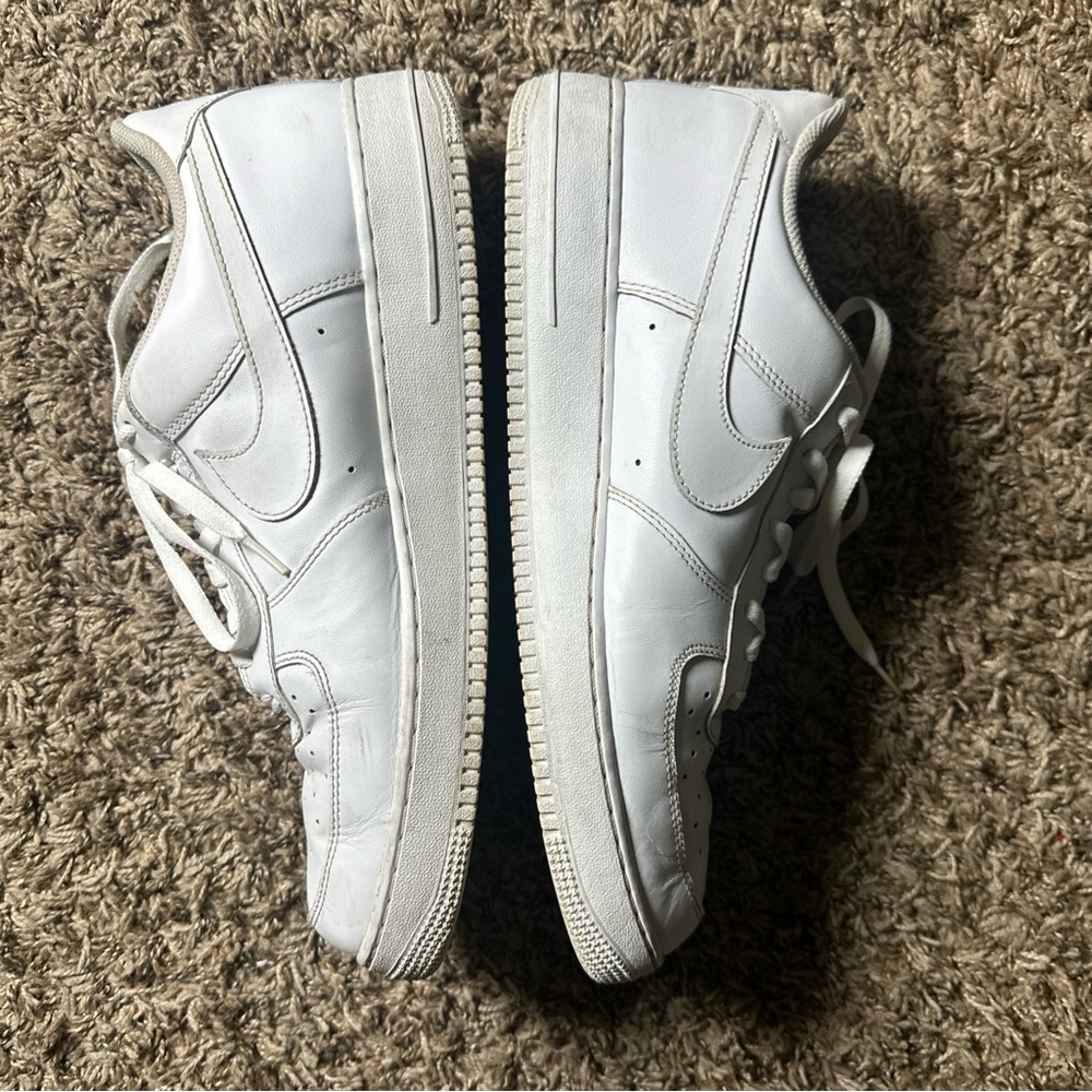 Nike Air Force 1 White Low-Top Leather Sneakers size 14 - Picture 5 of 8